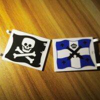 โจรสลัดธง 6X4 กับ 2 เชื่อมต่อสีดำข้ามปืนใหญ่ Jolly Roger บล็อกบล็อก Moc อิฐชิ้นส่วนของเล่นเข้ากันได้ 2525/2335