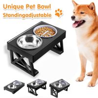 Adjustable Elevated Dog Bowls Feeder Pet Feeding Raise Cat Food Water Bowls with Slow Feeder Medium Large Dog Standing Bowl