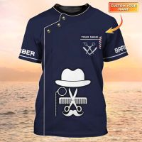 Xzx180305 new 3D Tshirts summer mens barber shop custom name 3D printing Unisex casual OPS classic barber uniforms DW 160