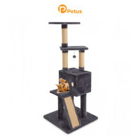 Cat Condo 4 Level คอนโดแมว 4 ชั้น ของเล่นแมว ที่นอนแมว พร้อมเสาลับเล็บ สำหรับแมวทุกวัย ขนาด 60x59.5x143 ซม. PomDog