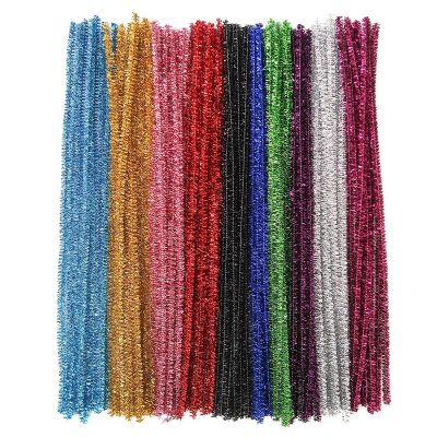 400Pcs Pipe Cleaners 10 Assorted Colors Chenille Stems Craft Supplies Glitter Pipe Cleaners for DIY Art Creative Crafts