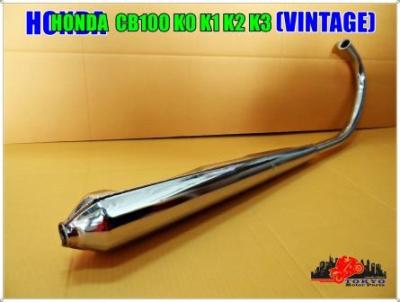 HONDA CB100 K0 K1 K2 K3 "NEW" EXHAUST MUFFLER "CHROME" PIPE VINTAGE STYLE (1 PC.) // ท่อไอเสีย คอท่อ 1.5 นิ้ว ปลายท่อ 1.5 นิ้ว สินค้าคุณภาพดี