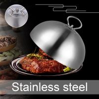 ROSENICE 20/24/26/28cm Stainless Steel Steak Cover Teppanyaki Dome Dish Lid Anti Oil Splashing Food Plate Cover Cooking Tool