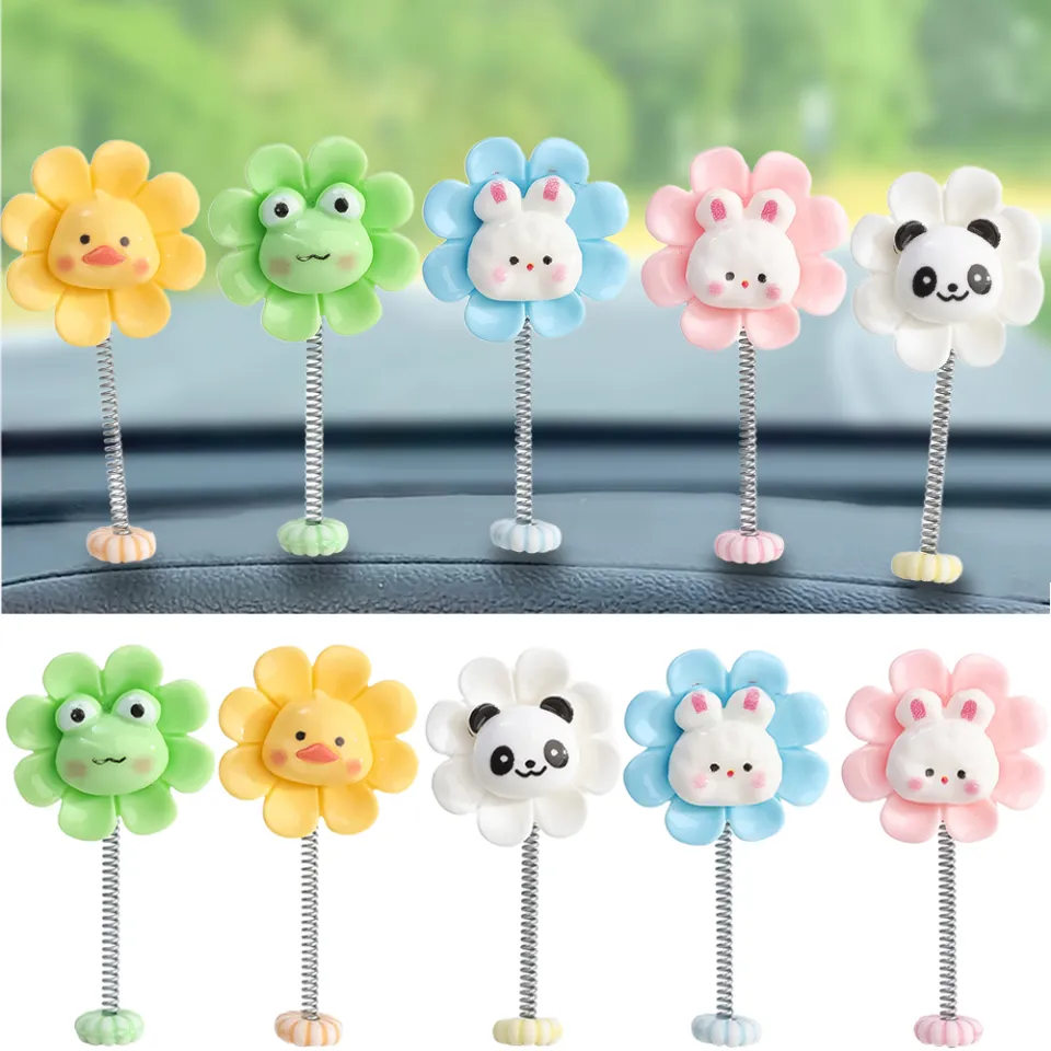 Cheap Car Dashboard Decorations Shaking Cartoon Animal Flower Ornament Car  Accessoriea Home Office Desk Decoration with Spring