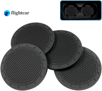 Flightcar 1ชิ้นแผ่นรองแก้วในรถยนต์ที่วางขวดน้ำติดรถจักรยานอุปกรณ์เสริมรถยนต์กันลื่นแผ่นยางซิลิกาเจลแบบนุ่มไม่มีโลโก้