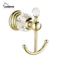 European Style Solid ss Chrome Crystal Metal Coat Hooks Decorative Wall Hooks Wall Hanger Bathroom Accessories