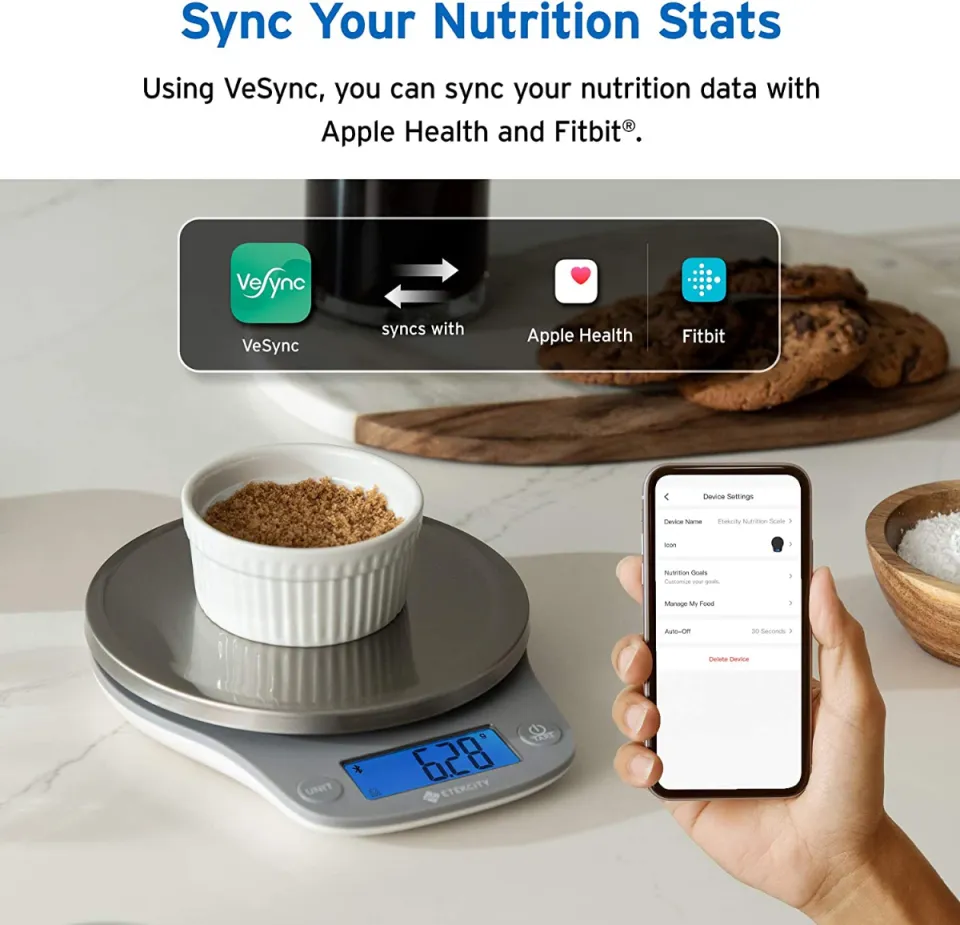  Etekcity Nutrition Smart Food Kitchen Scale, Digital Ounces and  Grams for Cooking, Baking, Meal Prep, Dieting, and Weight Loss, 11  Pounds-Bluetooth, 304 Stainless Steel : Everything Else