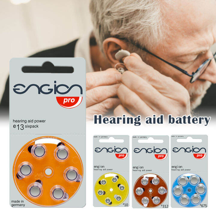 【Ready Stock】6Pcs/1Packs A13 E13 Siemens Hearing Aid Battery Size Model