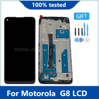 ต้นฉบับสำหรับ Motorola Moto G8ซ่อมหน้าจอแอลซีดีและอะไหล่6.4นิ้ว G8 XT2045-1 XT2045-2จอแสดงผล Lcd ที่มีกรอบ