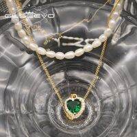 【Preflow ornament】 GLSEEVO EmeraldLong โซ่น้ำจืด Performanstylishwomen JewelryGN0415