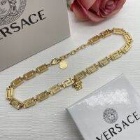 สร้อยคอ Versace ของแท้,สร้อยคอแฟชั่นคุณภาพสูงสร้อยคออเนกประสงค์เครื่องเพชรพลอยมีแบรนด์ของขวัญ9644