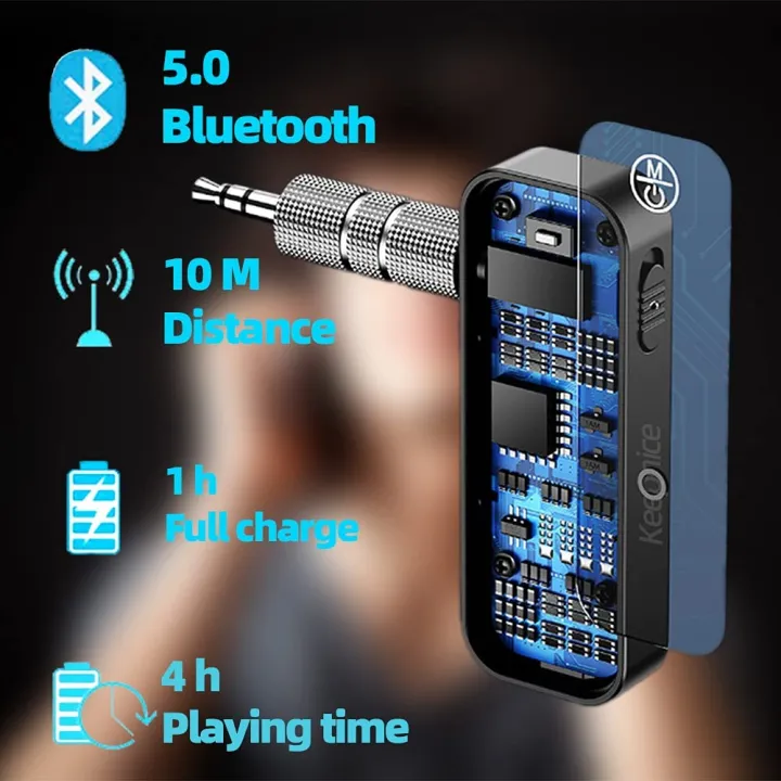 Aux Bluetooth Adapter/Car Kit, 2in1 Wireless Bluetooth Transmitter