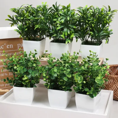 Artificial Green Plants Eucalyptus Bluegrass Potted Home Hotel Restaurant Office Balcony Decoration Fake Plant Photography Props