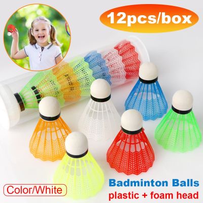 12pcs Badminton Colorful and White Shuttlecocks Foam Ball Head Plastic Lightweight Badminton Outdoor Family Movement Supplies