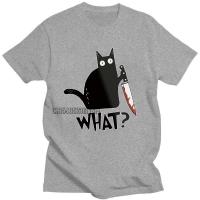 2021 Summer Adults 100% Cotton Cool Knife Cat Print T Shirt Novelty Loose Cat Tshirt O Neck T-shirt Men Tee Shirts XS-6XL
