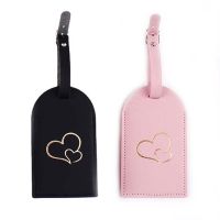 【cw】 Leather Hot Stamping Loving Luggage Tag Label Couples Handbag Accessories Name ID Address ！