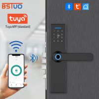 Tuya Bluetooth Electronic Smart Door Lock With Biometric Fingerprint/RFID Card/Password/Key Unlock Tuya App Remote Unlocking