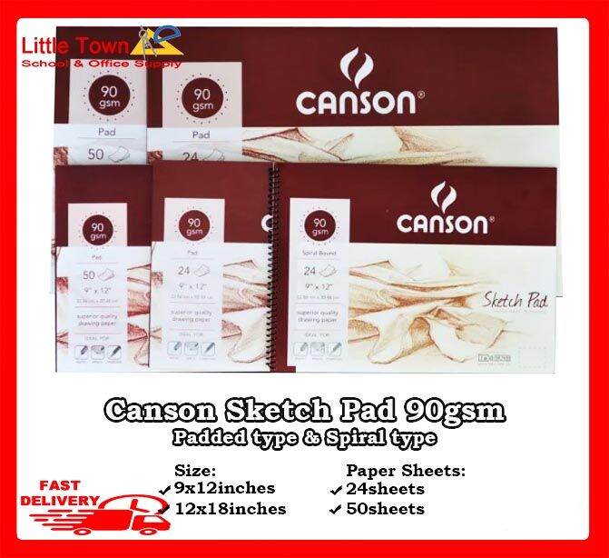 Canson Sketch Pad 90gsm 50 Sheets Size 9x12 inch Lazada PH