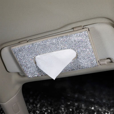 1 Pcs Car Styling Interior Cute Tissue Box Paper Case with Crystal Diamond Pu Car Interior Decoration Accessories