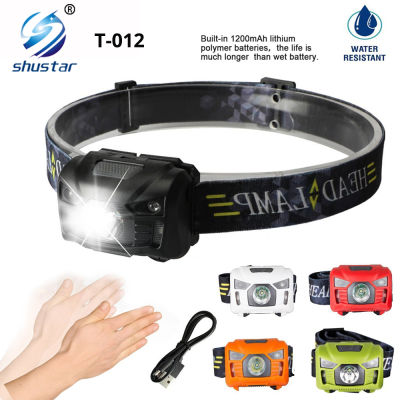 20215W LED Body Motion Sensor Headlamp Mini Headlight Rechargeable Outdoor Camping Flashlight Head Torch Lamp With USB
