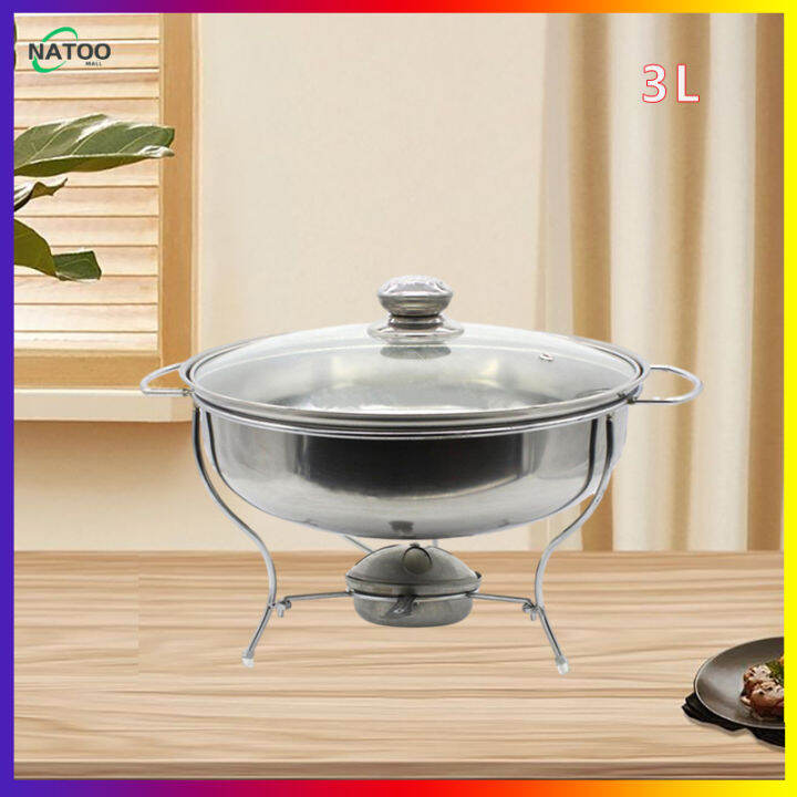 Food Warmer Stainless Steel Chafing Dish 3 L Food Warmer Buffet Stainless Steel Round With Fuel
