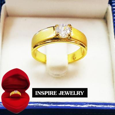 Inspire Jewelry ,แหวนเพชรสวิส ตัวเรือนชุบทอง ทำซาติน สวยงาม ปราณีต งานอินเทรนชั้นนำ สุดหรู  สวยหรูสำหรับคนพิเศษ