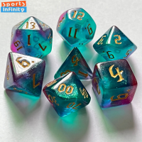 7 Pcs ใหม่คู่สีลูกเต๋า Polyhedral เกมตารางลูกเต๋าดิจิตอลสำหรับ DND TRPG RPG D12 D10 D8 D6 Board Gaming Dices ชุด