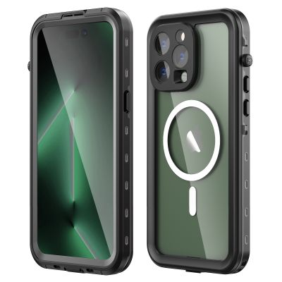 「Enjoy electronic」 IP68 Waterproof Case On For iphone 14 Pro Max Case Transparent Armor Diving Swim Wireless Charging Full Cover iphone14 Plus Capa