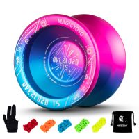 MAGICYOYO T5 OVERLORD Unresponsive Yoyo Aluminum Alloy Metal Professional YoyoBonus - 5 Strings Yo-Yo Bag Glove