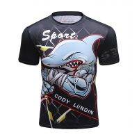 Factory Price High Quality Digital Printed Sport Shirt Men Casual Gym Rash Guard Compression MMA  Jiu Jitsu Clothes T Shirt