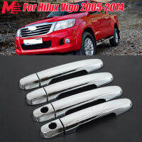 MileRush 4ชิ้น/เซ็ตสำหรับ Toyota Hilux Vigo รถกระบะปี2005 2006 2007 2008 2009 2010 2011 2012 2013 2014 2 Key หลุมประตูโครเมี่ยม Trim Molding อุปกรณ์จัดแต่งทรงผม