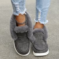 [Chaopu shoes] สุภาพสตรีรองเท้าข้อเท้าผู้หญิงฤดูหนาว Warm Plush Fur Snow Boots รองเท้าหนังนิ่มสุภาพสตรี Slip On สบายหญิงรองเท้า2022