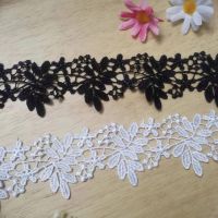 1Yards Luxurious Embroidery Lace Fabric 5cm Guipure Black White Ribbon Applique Sewing Trim Accessories Wedding Dress dentelle Fabric  Material