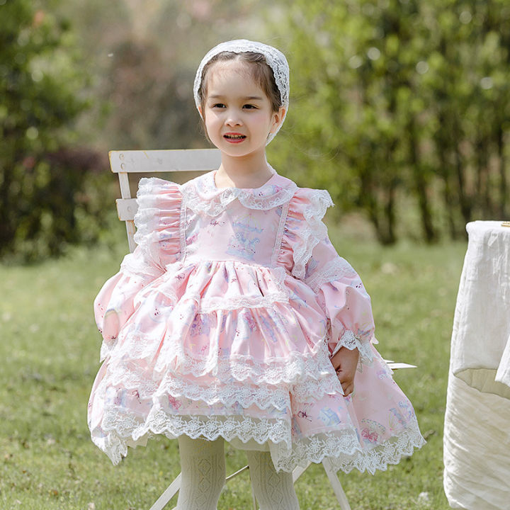 zhi-ya-เสื้อผ้าเด็กผู้หญิงใหม่2023การ์ตูนน่ารักกระโปรงเจ้าหญิงโลลิต้ากระโปรงฟูฟ่อง