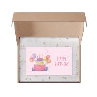 30Pcs Happy Birthday card Pink Birthday labels greeting cards Birthday gift decoration party Message card 9x5.4 cm blessing card Greeting Cards