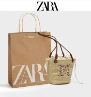 ZARAˉ High-End Straw Woven Bag Womens Bag 2023 New Travel Vacation Wind Seaside Beach Woven Bag Messenger Bag