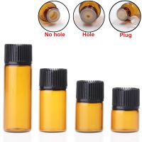 HOT JKCXLLAQESS 531[HOT SHEJIQWQESS 531] 100Pcs 1Ml 2Ml 3Ml 5Ml Liquid Perfume Sample Amber Glass Bottle With Orifice Reducer And Cap Small Essential Oil Clear Vials