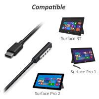 สายไฟฟ้า Pro พื้นผิว5FT สายไฟ USB-C พื้นผิวสายชาร์จแบตเตอรี่12V สำหรับ Microsoft Surface Pro 2/พื้นผิว Pro 1 / Surface RT