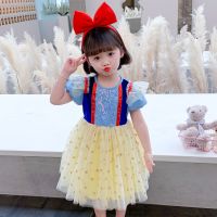 Snow White Dress Girls Skirt Frozen Summer Halloween Kids Costume