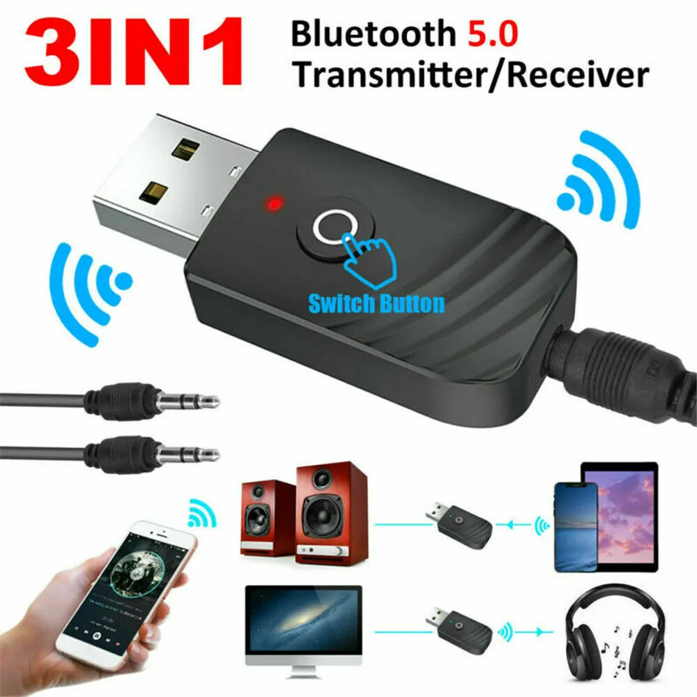 Wireless USB Bluetooth Audio Transmitter Receiver 3in1, 54% OFF