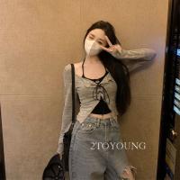 2TOYOUNG เสื้อคลุม เสื้อไหมพรม คาร์ดิแกน สไตล์เกาหลีเรโทร นุ่ม และสบาย OC1201