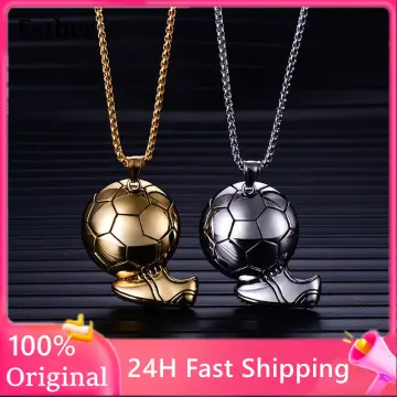 Personalized Custom Gold Plated Sport Soccer Pendant Jersey Number Necklace  | Futbol