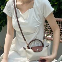 Longchamp bag New mini womens bag punch-free shoulder strap versatile genuine leather dumpling bag hand-carrying cross-body mobile phone bag