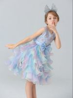 TOP☆Kids Girls Dress age 3 to 12 Wedding Evening Gowns Birthday Party Graduation Ceremony Costume Rainbow Princess Dress
