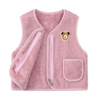 （Good baby store） Children  39;s baby kids boys girls Vest lamb  Autumn winter boys baby cotton vests with plush warm tops sleeveless coats P4 736