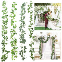 【cw】200cm Green Silk Leaves Hanging Garland Artificial Flowers Leaf Ivy Vine Fake Plant For Home Wedding Birthday Party Decor Wreath ！