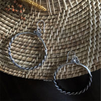 ต่างหูห่วงเงินแท้99.9% earrings handmade in silver 99.9% , Retro style and Chiang Mai