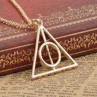 สร้อยคอภาพยนตร์ Deathly Hallows จี้สร้อยคอภาพยนตร์อินเทรนด์เครื่องประดับโซ่ยาว3สี