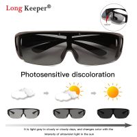 Fashion Square Flip Up Photochromic Polarized Sunglasses Men Car Driving Goggles Male Outdoor Sport Glasses Cover Oculos de sol