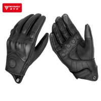 Genuine Leather Motorcycle Gloves Winter Gloves Summer Goatskin Riding Touch Operation Fist Joint Protect Guantes Moto Luvas